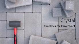  Presentation with paving - Presentation design consisting of paving-stones-paving-background-installing background and a light gray colored foreground