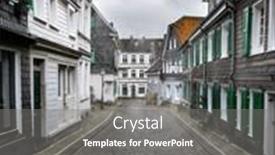  Presentation with paving - Slide deck having paving-stones-road-in-hazy background and a gray colored foreground