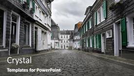  Presentation with paving - PPT theme with paving-stones-road-in-hazy background and a dark gray colored foreground