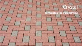  Presentation with brick paving - Presentation design having paving way - brick pavement in a city background and a coral colored foreground