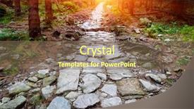  Presentation with fork road - Slides with paving way - old stone paved road background and a violet colored foreground