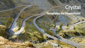  Presentation with paving - Audience pleasing slides consisting of paving way - view to transfagarasan road it backdrop and a gray colored foreground
