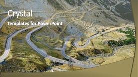  Presentation with paving - Theme featuring paving way - view to transfagarasan road it background and a gray colored foreground