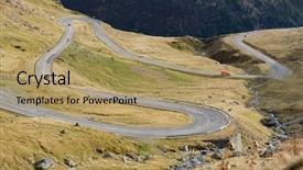  Presentation with mountain view - Colorful PPT layouts enhanced with paving way - view to transfagarasan road it backdrop and a coral colored foreground