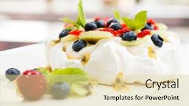  Presentation with unicorn cake topper made - Presentation consisting of pavlova a home made cake background and a soft green colored foreground