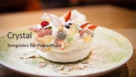  Presentation with unicorn cake topper made - Colorful slide set enhanced with pavlova a home made cake backdrop and a lemonade colored foreground