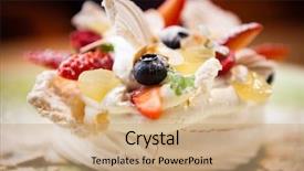  Presentation with cake - Presentation featuring pavlova a home made cake background and a coral colored foreground