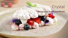  Presentation with pastry cream - Amazing slide deck having pavlova-dessert-in-white-ceramic backdrop and a lemonade colored foreground