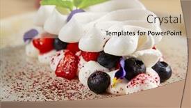  Presentation with white plate - Slide deck consisting of pavlova-dessert-in-white-ceramic background and a soft green colored foreground