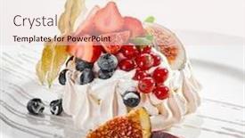  Presentation with white plate - PPT layouts with pavlova-dessert-in-white-plate background and a lemonade colored foreground