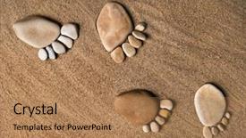  Presentation with steps - Audience pleasing presentation consisting of paw print - faun trace feet steps made backdrop and a coral colored foreground