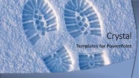  Presentation with footprint - Theme featuring paw print - footprint pair background and a light blue colored foreground