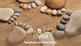  Presentation with feet - Beautiful presentation design featuring paw print - fun trace feet family backdrop and a coral colored foreground