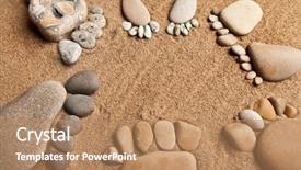  Presentation with feet - Presentation design enhanced with paw print - fun trace feet background and a coral colored foreground