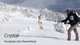  Presentation with fresh man chemistry - PPT theme having paw print - happy man playing with his background and a light gray colored foreground