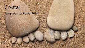  Presentation with feet - Amazing slide deck having paw print - trace feet made backdrop and a coral colored foreground