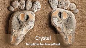  Presentation with feet - Theme consisting of paw print - two man trace feet made background and a coral colored foreground