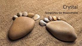  Presentation with feet - Amazing presentation theme having paw print - two trace feet made backdrop and a coral colored foreground