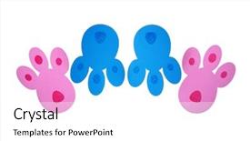  Presentation with loving hearts love heart candy - PPT theme having paw tracks - easter theme rabbits making love background and a  colored foreground