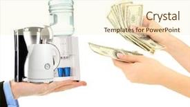  Presentation with household appliances - Theme consisting of pawn shops - household appliances and money background and a cream colored foreground