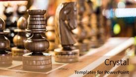  Presentation with chess board - Slide set having pawn shops - macro of wooden chess background and a  colored foreground