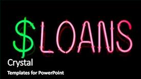  Presentation with pink green - Presentation design enhanced with pawn shops - pink loans and green dollar background and a  colored foreground