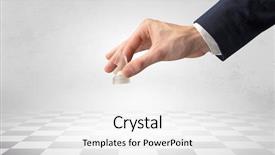  Presentation with step - Beautiful slides featuring pawns - big elegant hand taking his backdrop and a white colored foreground