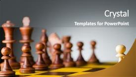  Presentation with chess pieces - Presentation featuring pawns - chess concept with various pieces background and a gray colored foreground