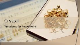  Presentation with jewelry - Presentation theme consisting of pawns - jewelry store shop indoors background and a soft green colored foreground