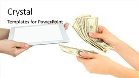  Presentation with money - Slide set featuring pawns - tablet pc and money background and a white colored foreground