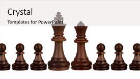  Presentation with king queen bishop - Presentation consisting of pawns team with it s background and a light gray colored foreground