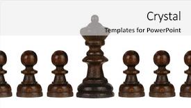  Presentation with queen - Theme enhanced with pawns team with the queen background and a white colored foreground