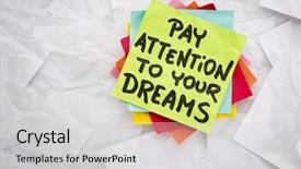  Presentation with attention - Cool new presentation with pay attention to your dreams backdrop and a light gray colored foreground