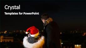  Presentation with pay - Amazing PPT theme having pay binoculars at christmas market backdrop and a  colored foreground