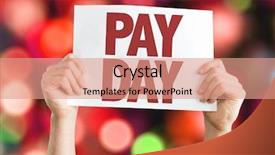  Presentation with pay - Theme consisting of pay day placard with bokeh background and a coral colored foreground