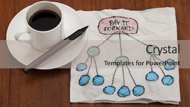  Presentation with table napkin - Slide deck with pay it forward concept illustrated background and a light gray colored foreground