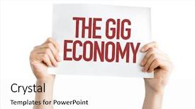  Presentation with pay - Presentation theme featuring pay performance - gig economy placard isolated background and a white colored foreground