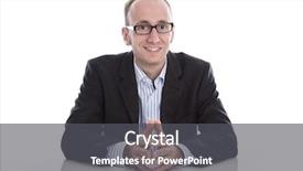  Presentation with rise - Audience pleasing PPT theme consisting of pay rise - pleased businessman sitting at desk backdrop and a  colored foreground