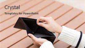  Presentation with empty - Beautiful theme featuring payday - woman holding an empty wallet backdrop and a lemonade colored foreground