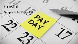  Presentation with science concept painted black brain - PPT theme consisting of payday concept calendar with black background and a light gray colored foreground