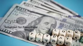  Presentation with loan - Beautiful PPT layouts featuring payday-loan-inscription-on-wooden backdrop and a light gray colored foreground