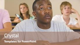  Presentation with university - Audience pleasing slides consisting of paying attention - male college student listening backdrop and a  colored foreground