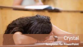  Presentation with attention - Cool new PPT theme with paying attention - student sleeping on her desk backdrop and a  colored foreground