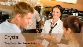  Presentation with cash - Amazing presentation theme having paying bill at cafe cash backdrop and a coral colored foreground