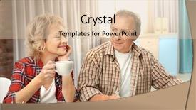  Presentation with senior smart home - Slide set enhanced with paying bills - senior couple calculating taxes background and a lemonade colored foreground