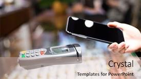  Presentation with nfc - Amazing slide deck having paying by nfc on mobile backdrop and a lemonade colored foreground