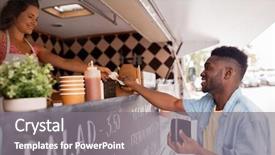  Presentation with food order - PPT theme enhanced with paying with dollar money background and a gray colored foreground