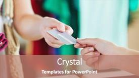  Presentation with credit card - Slides featuring paying with her credit card background and a coral colored foreground