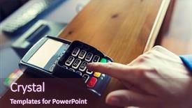  Presentation with payment - PPT theme with payment and people concept - close background and a wine colored foreground