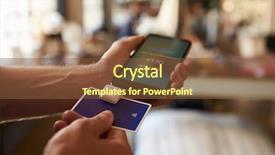  Presentation with health care mobile app - Audience pleasing PPT theme consisting of payment app attached to mobile backdrop and a tawny brown colored foreground